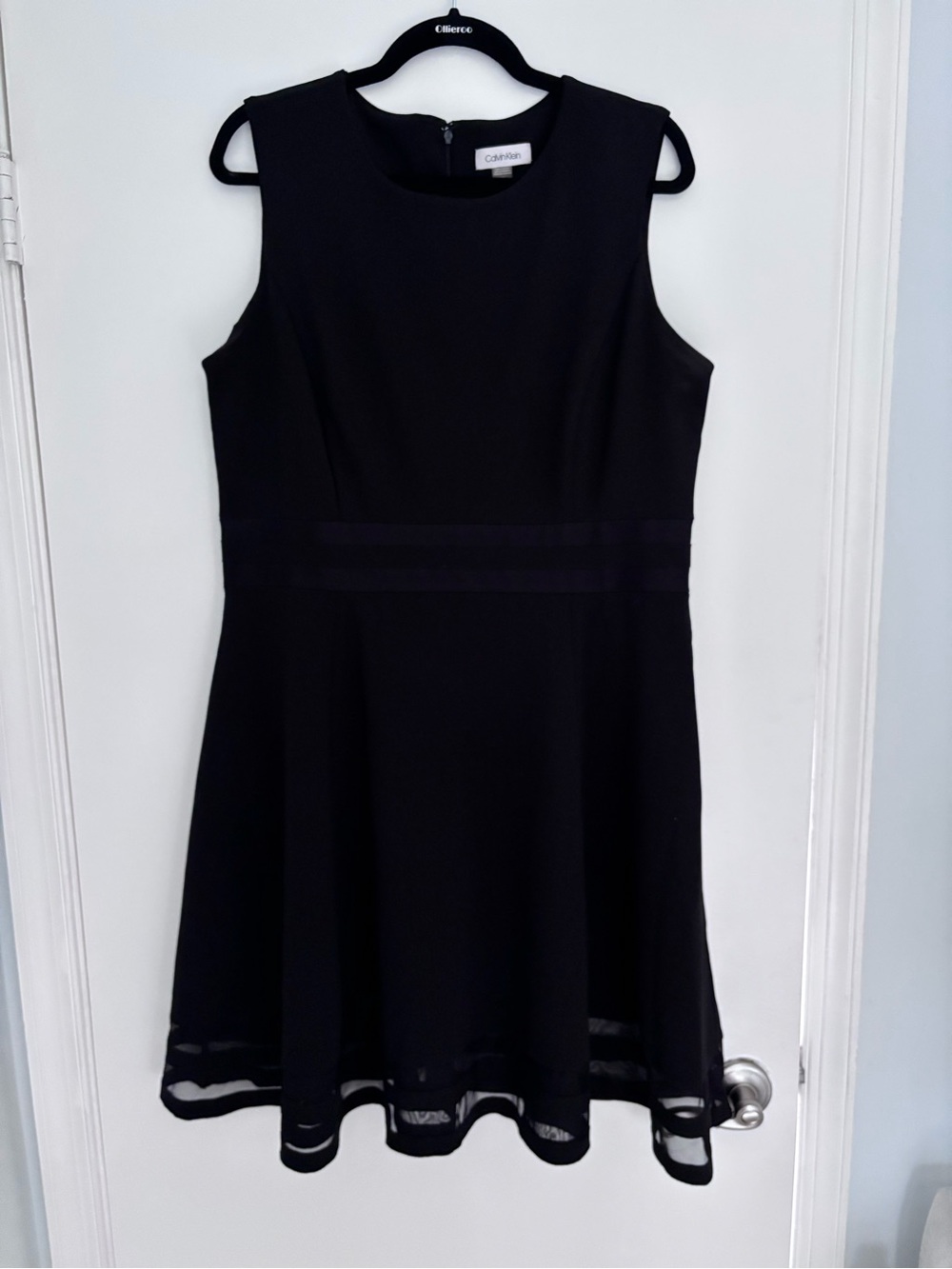 Calvin Klein Black Sleeveless A-Line Midi Dress